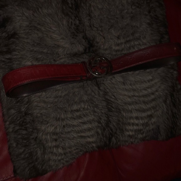 Red and silver leather Gucci Belt - Picture 1 of 2